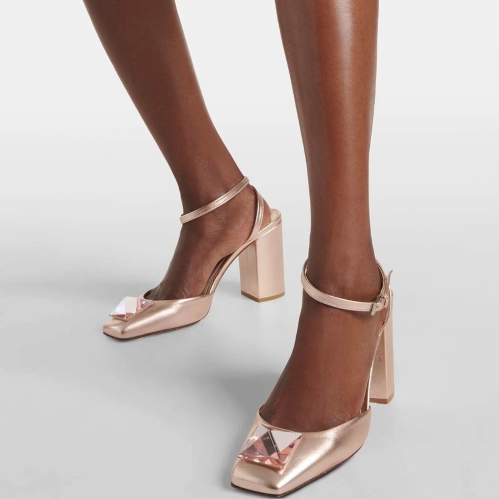 Valentino Garavani One Stud leather slingback pumps - Picture 6 of 7